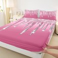 thumbnail image 3 of Castle Fairy Bling Crystal 4 Pieces Queen Sheet Sets for Teens Women Men,Abstract Gradient Ultra Soft Flat Sheet,Ombre Bling Glitter Queen Fitted Sheet,Luxury Bedroom Decor, 3 of 7