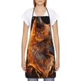 thumbnail image 2 of Zufioo Gold Flame Pattern Wolf Print Tie-up Apron, Unisex Kitchen Apron - Oil-proof, Stain-proof and Waterproof, Suitable for Restaurants and Service Industries-One Size, 2 of 9