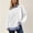 White, variant on Women Collared Striped Sweatshirt Fashion Loose Long Sleeve Shirt Ladies Fall Work Office Casual 2-in-1 Pullover Tops S-XXL