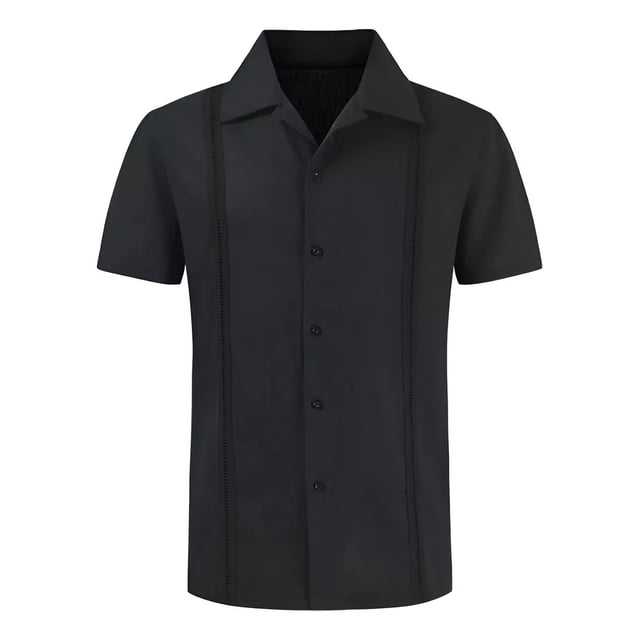 Camisa De Manga Corta Guayabera Cubana Para Hombre
