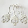 thumbnail image 3 of GFDYREE Set of 12 Sugar Skull Shower Curtain Hooks Decorative Home Bathroom Stainless Steel Rustproof Skeletons Shower Curtain Rings Decor Accessories (White), 3 of 6