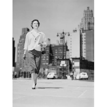 Posterazzi SAL255421965 Cheerful Businesswoman Walking in Downtown Poster Print - 18 x 24 in.