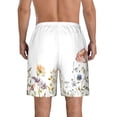 thumbnail image 3 of KLL Watercolor Floral Men's Casual Summer Beach Shorts Hawaiian Shorts with Pockets-X-Large, 3 of 5