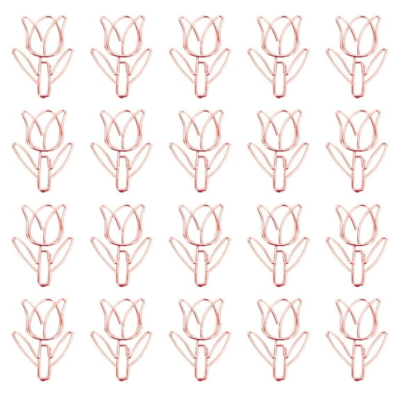 20 Pcs Decorative Paper Clips Tulips Shape Planner Clips Bookmarks Metal Paperclips Creative Planner Clips for Office