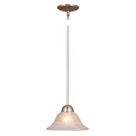 

Vaxcel Da Vinci Brushed Nickel Mini Pendant Ceiling Light White Glass