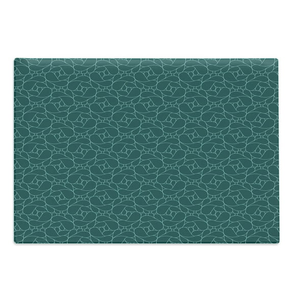 Teal Cutting Board, Abstract Line Art Modern Expressionist Design Water Drop Pattern in Various Sizes, Decorative Tempered Glass Cutting and Serving Board, Large Size, Teal Turquoise, by Ambesonne