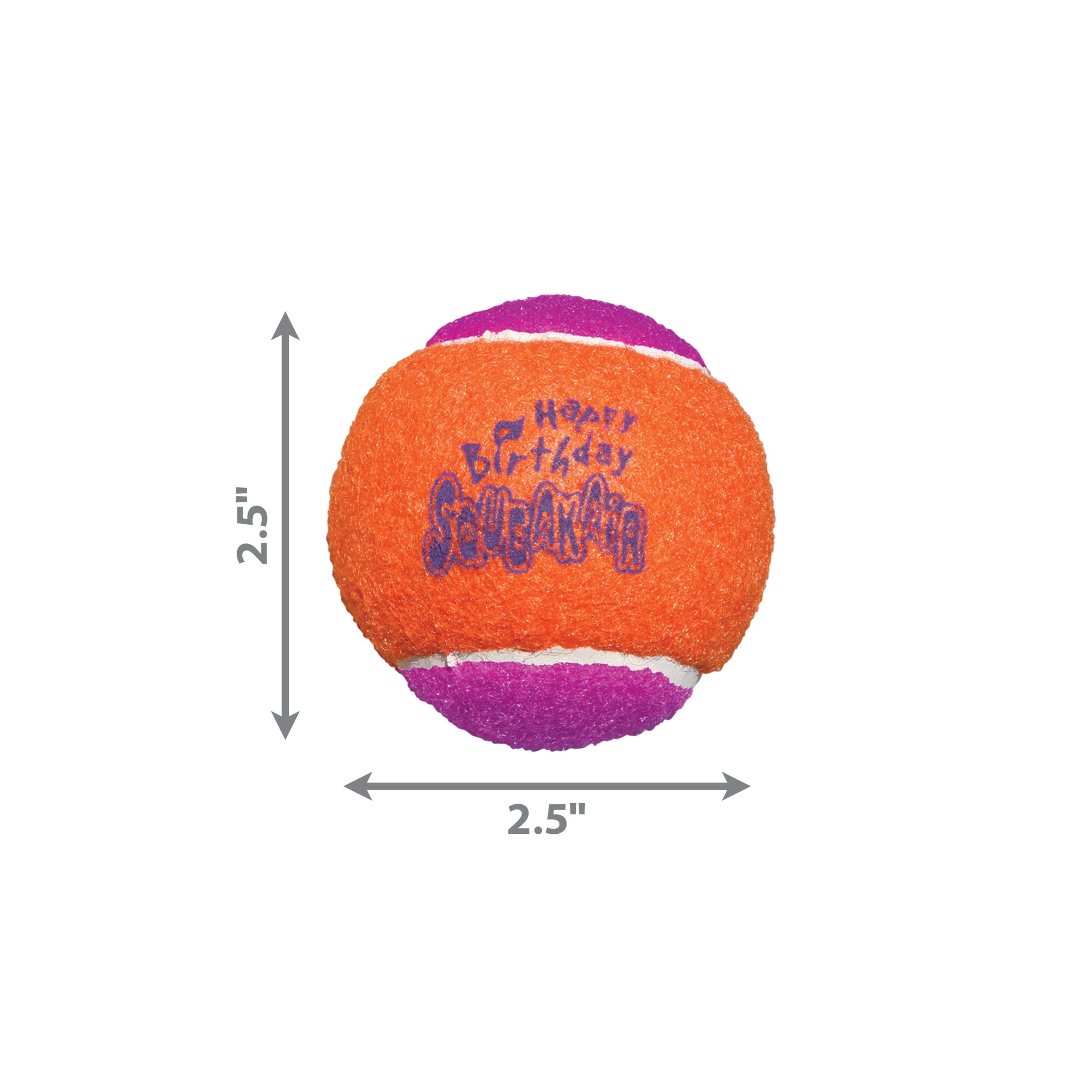 KONG® SqueakAir Birthday Tennis Balls, Fetch Dog Toys, Medium, 3 Count
