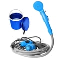 thumbnail image 1 of Greeniant Herramientas de ducha de coche, Kit de baño de 12V, cabeza recargable para exteriores, cubo de agua plegable, herramientas de carpas Azul Cremallera + cubo, 1 of 1