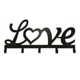 thumbnail image 2 of IVV Floating Metal Wall-Mounted Key Holder Rack, Dual Installation (Screw & Adhesive), Black Minimalist Design with 5 Hooks for Home & Office Organization, “Love” Script Accent, 2 of 6