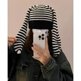 thumbnail image 4 of Crochet Hat Striped Long Ears Knitted Hats for Women Autumn Winter Cute Warm Ear Protection Casual Beanies Caps, 4 of 7