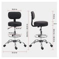 Drafting Swivel Chair with Back Support and Adjustable Footrest Rolling