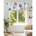 thumbnail image 5 of Valance Curtains for Windows Ocean Teal Starfish Kitchen Curtians Window Treatment Marine Life Coastal Topper Curtain Rod Pocket Valances for Kitchen Bathroom Living Room 60x18in, 5 of 9