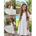 thumbnail image 5 of Arshiner Girl's Summer Dresses Short Sleeve Casual Holiday Skater Twirl Dress with Pockets, 5 of 6