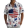 thumbnail image 3 of Telankuip Men's American 250th Anniversary Print Summer Shirts 1776-2026 Patriotic Tee Loose Breathable Button down down Casual Top for Independence Day 4-White L, 3 of 5