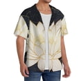 thumbnail image 2 of Sikiie Golden Lotus Men's Cuban Shirt, Hawaiian Shirts, Business Casual Button Down Shirts, Short Sleeve Shirt-X-Large, 2 of 5