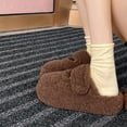thumbnail image 6 of Heisall Women's Sweet & Cool Letter Fuzzy Lined Platform Slippers with Thick Sole, Closed Back House Shoes for Indoor/Outdoor, Multi-Color Cozy Furry Half-Slippers for Fall and Winter, 6 of 9