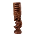 thumbnail image 3 of Handmade Wooden Primitive Angry Face Big Forehead Tribal Statue Sculpture Tiki Bar Handcrafted Unique Gift Art Home Decor Accent Figurine Artwork Hand Carved, 3 of 5