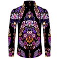 thumbnail image 1 of Camisas de manga larga de estilo étnico de otoño Camisa de hombre con patrón retro Tendencia Ropa de hombre al aire libre Nuevas camisetas de manga larga para hombre, 1 of 6
