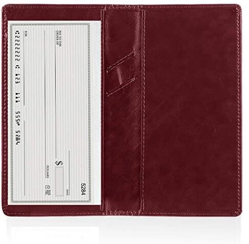 Leather Checkbook Cover Holder with Free Divider-Right and Left Handed Design Checkbook Cover Case for Men/&Women