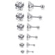 thumbnail image 2 of Pendientes redondos de circonitas, pendientes redondos de acero titanio, pendientes de acero inoxidable, 2 of 5