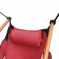 thumbnail image 3 of Hanging Hammock Air Chair Swing Lounger (Red) Footrest Armrest Pillow Boho Canvas Hamic Chairs For Outside Outdoor Indoor Patio Porch Upgraded 350lbs, Solid Wooden Dowels, Portable Bag, 3 of 7
