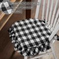 thumbnail image 3 of VHC Brands Farmhouse Country Annie Buffalo Check Black Ruffled Chair Pad with Fabric Ties 16.5x18, 3 of 3