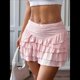 thumbnail image 5 of Faldas Vaporosas para Mujer, Faldas Pantalón con Volantes y Lazo, Minifaldas de Cintura Alta para Adolescentes, Faldas Pantalón de Tenis para Verano Rosa L, 5 of 8