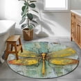 thumbnail image 4 of Ombre Dragonfly Large Area Rugs for Bedroom Living Room, Soft Non Slip Carpet Bedside Rug, Vintage Abstract Oil Painting Round Floor Cover Kitchen Accent Rug 3.3' for Dining Room/Office, 4 of 9