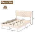 thumbnail image 2 of Infans Queen Upholstered Platform Bed Frame Button-Tufted Headboard Mattress Foundation, 2 of 7