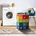thumbnail image 2 of AURIGATE Bohemian Paw Print Quilted Fabric Laundry Basket, 20x28in Large Capacity Collapsible Storage Bin for Laundry, 2 of 7