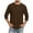 Brown, variant on Fnooota Mens T-Shirts with Pockets, Classic Fall Casual Crew Neck 3/4 Sleeve Tops Mens Tees Dark Gray Size S-3XL