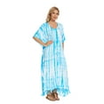 thumbnail image 4 of Beautybatik Blue Women Hippie Tie Dye Caftan Kaftan Loungewear Maxi Plus Size Long Dress XL, 4 of 6