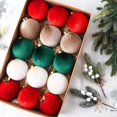thumbnail image 2 of PakyozjVelvet Christmas Balls Ornaments for Tree - 15pcs Shatterproof Christmas Ornaments for Xmas Trees Decorations - Multicolor Red Green Brown Beige, 80mm 3.15inch, 2 of 6
