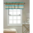 thumbnail image 3 of Valance Curtains for Windows Ombre Wooden Board Window Treatment Curtains Vintage Farm Wooden Turquoise Blue Short Curtain Rod Pocket Valances for Kitchen Bathroom Living Room, 1 Panel 54x18 Inch, 3 of 5
