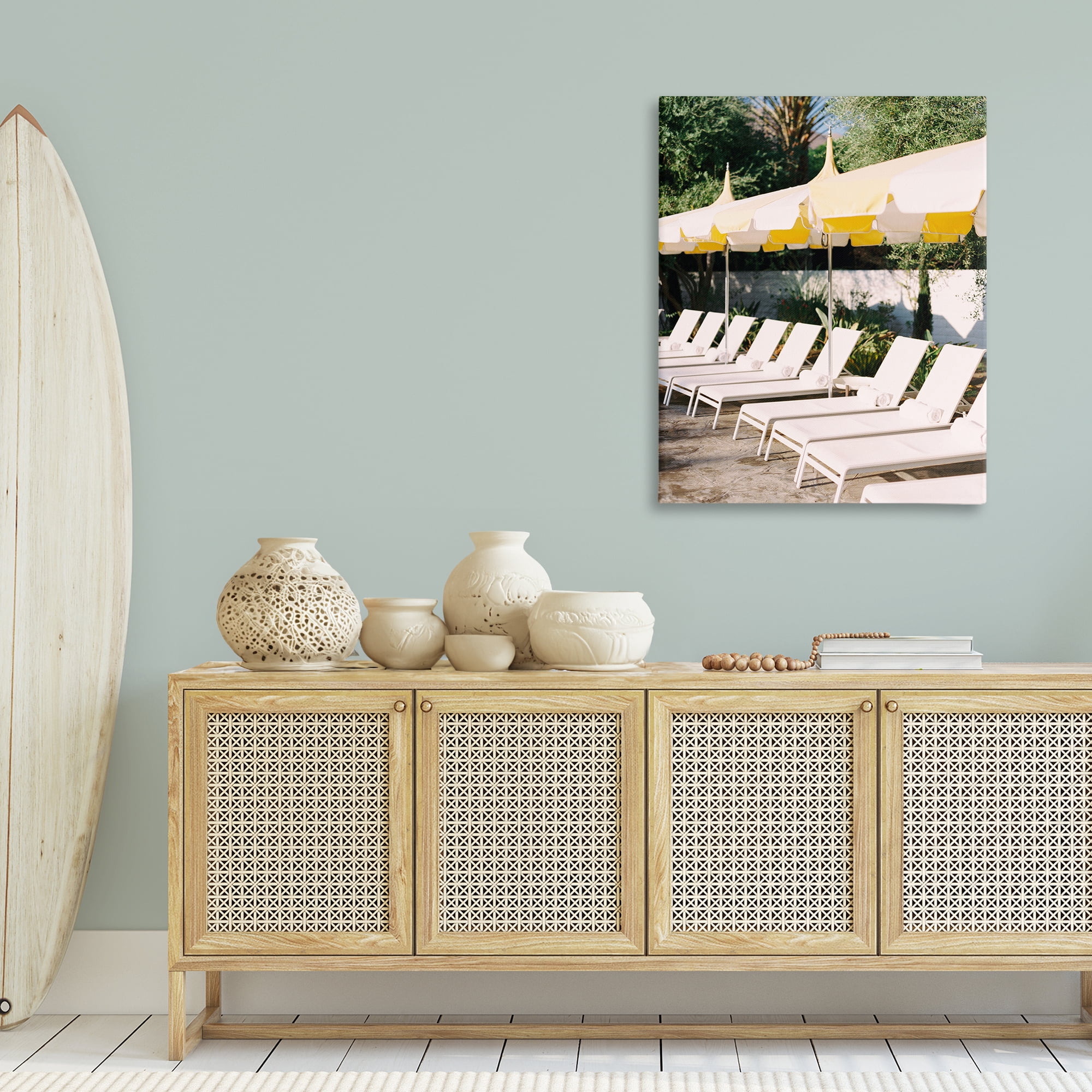 Stupell Industries Poolside Beach Chairs Landscape Photography Gallery Wrapped Canvas Art Print Wall Art, 30 x 40