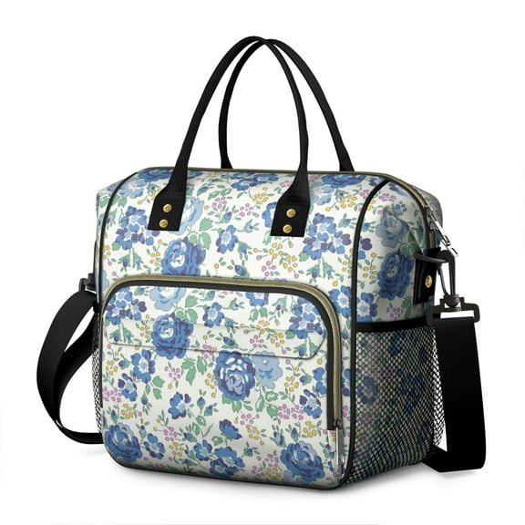 OBREWU Pioneer Flower Womens Lunch Box for Work,Insulated Large Pioneer Flower Lunch Bag for Women,Loncheras Para Mujer,Leakproof Adult Lunch Bag for Work,Beach,Travel,Picnic,Camping