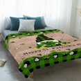 thumbnail image 4 of St. Patrick's Day Blanket Soft Cozy Warm Twin Blanket for Bed, Plush Fuzzy Flannel Fleece Blankets for Sofa, Green Shamrocks Gnomes Plaid Wood Throw Blankets for Couch, Gifts for Men, 60"x80", 4 of 9