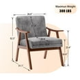 thumbnail image 7 of ENYOPRO Accent Chair, Upholstered Comfy Single Sofa with Wood Feet, Mid Century Armchair for Bedroom, Living Room, Modern Comfy Reading Chair, Gray, 7 of 7