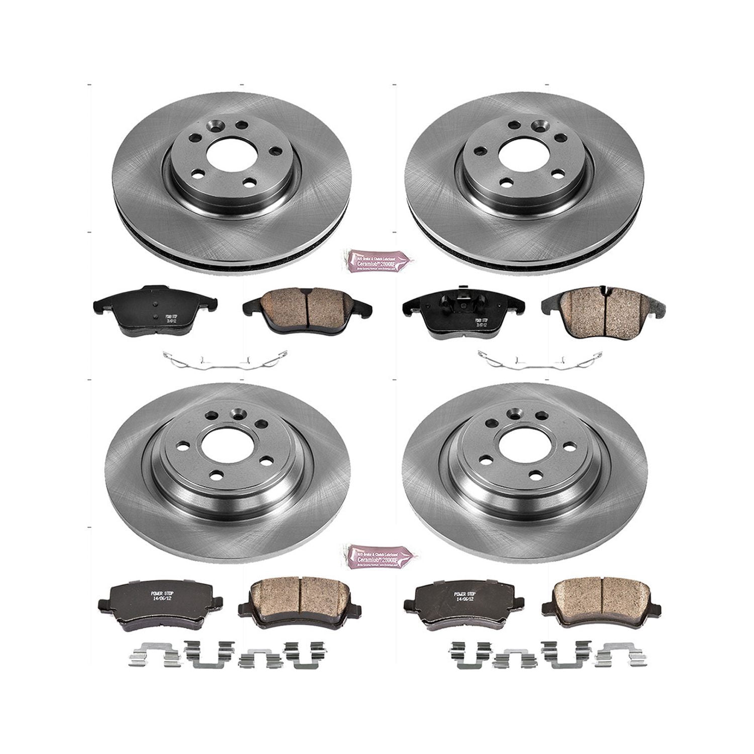 PowerStop Front and Rear Stock Replacement Brake Pad and Rotor Kit Fits: VOLVO Select Models KOE5611