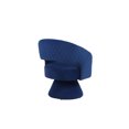 thumbnail image 4 of 360 Degree Swivel Barrel Chair with Wraparound Backrest, Velvet TV Armchair with Round Wood Base for Office, Living Room & Bedroom, Blue, 4 of 7