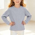 thumbnail image 3 of Abcomgle Girls Crewneck Sweatshirt Basic Long Sleeve Girls Pullover Top Preppy Solid Color Kids Sweaters Girls Fleece Fall Clothes for Tween Girls, 3 of 6