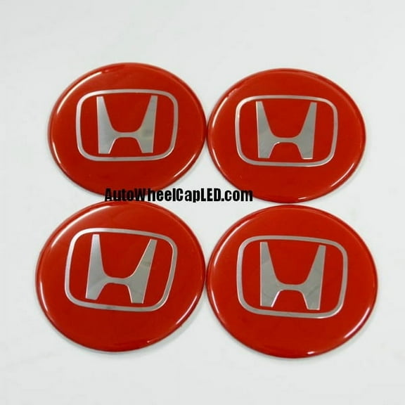 jdmotive Honda 60mm Wheel Covers Devil Gloss Red fits Civic SI Accord, 4 Pack