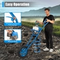 thumbnail image 4 of Blue 63CC 2 Stroke Post Hole Digger 3HP Gas Powered Earth Auger Borer Ground Drill Gasoline Earth Auger Wheelbarrow with 11" Bit, for Fence Ground Drill Garden Tree Planting, 4 of 32