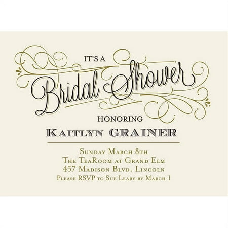 Classic Script Standard Bridal Shower Invitation