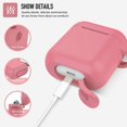 thumbnail image 3 of Coffea Protective Silicone Case with Keychain for AirPods 1 & 2 (Front LED Not Visible) (Dusty Rose), 3 of 7