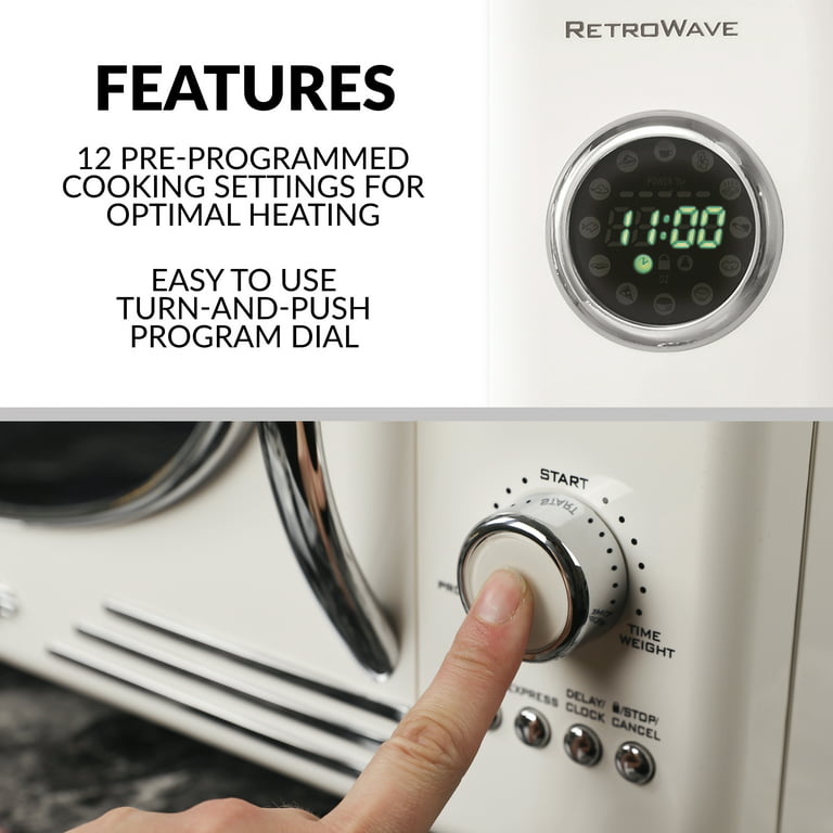 Nostalgia Retro Compact Countertop Microwave Oven - 0.7 Cu. Ft. - 700-Watts  with LED Digital Display - Child Lock - Easy Clean Interior - Aqua