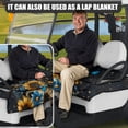 thumbnail image 5 of Renewold Golf Cart Seat Cover with Front Pockets, Terry Knit Fabric Soft Golf Cart Accessories Universal Fit for Most 2 Person Seats, 52" x 32", Sunflower Butterfly Galaxy, 5 of 7