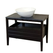 Bellaterra Home 35.5 in Single sink vanity-Wood-Dark walnut