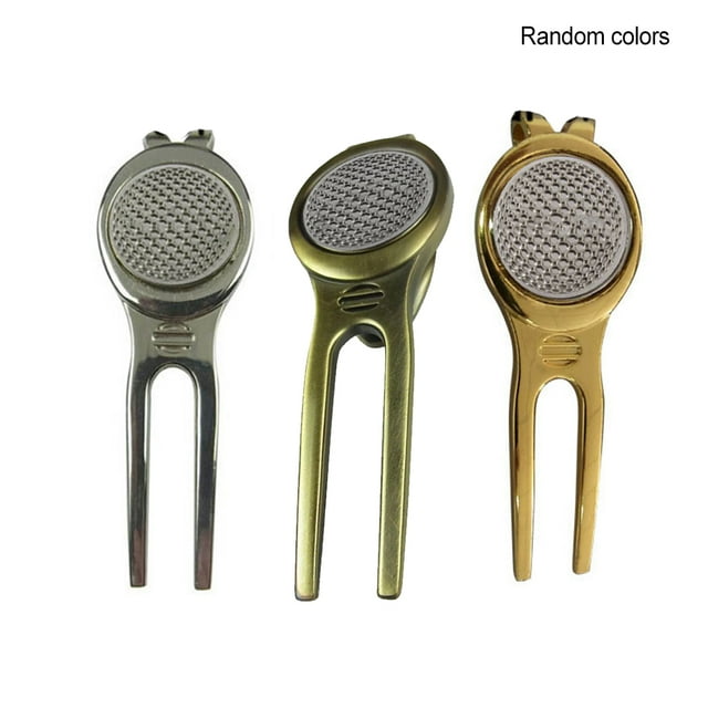 Zinc Alloy Golf Pitchfork Professional Putting Putting Green Green Divot Tool Ball Maker Remover Training Aids Repair Fork Supplies