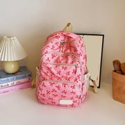 Pink Bow Backpack, Bow Backpack,Coquette Bow Daypack Cute Kawaii Rucksack With Built In Organizer Hot Pink